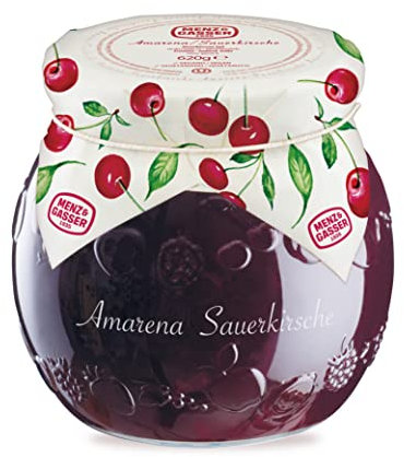 Menz&Gasser Confettura Extra di Amarene Edel Plus, con Frutta di Alta Qualità in pezzi, 1 Vaso x 620 g