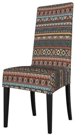 AvImYa Funda de asiento de silla para cocina familiar, funda de tela jacquard suave para silla Parson, extraíble con estampado nativo americano