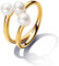 PANDORA 14k Gold-plated unique metal blend Pearl Treated freshwater cultured pearl White 163285C01