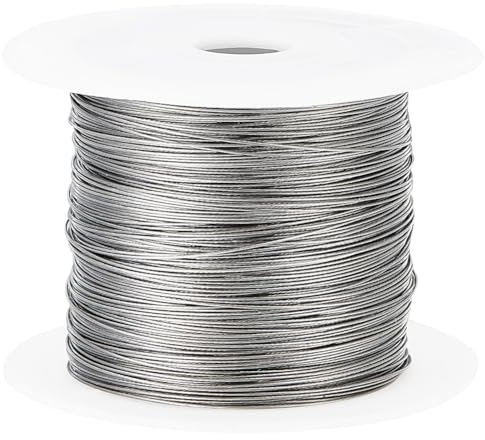 Beebeecraft 1 rollo de Alambre para Collar de 100 m 304 alambres de Cuentas de Acero Inoxidable para Hacer Pulseras de Joyería (0.45 mm)