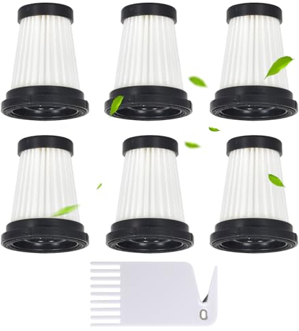 Cleminsta 6 Piezas Filtros HEPA para Aspiradora, Filtros HEPA Repuesto Compatibles con Aspiradoras Moosoo K12 K12 Pro K13, Filtros Lavables y Reutilizables con Cepillo de Limpieza para Aspiradora