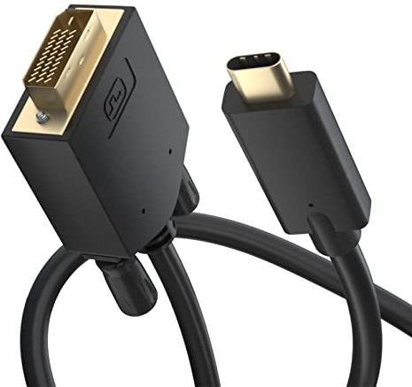 BolAAzuL Cavo USB C a DVI da 1 m, adattatore USB-C a DVI, USB tipo C/Thunderbolt-3 a DVI, cavo adattatore maschio a maschio per Mac Book Pro 2020/2019/2018/2017, Surface Book 2, Dell XPS 13/15,