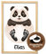 Baby Fussabdruck Set Bild mit Panda Motiv – Süßes Baby Geschenk & Kinderzimmer Deko – Personalisiertes Abdruckset ist perfekt als Personalisierte Geschenke – Rahmen & Farbe Optional — Ideales Andenken