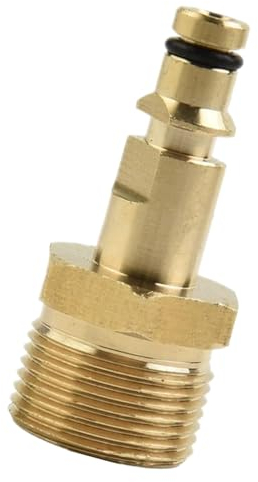 M22 Pressure Washer Plug to Quick Connect Coupler Adapter, Solid Brass Construction Pressure Washer Parts for K Series Spray Nozzle Tips Up to 220 Bar