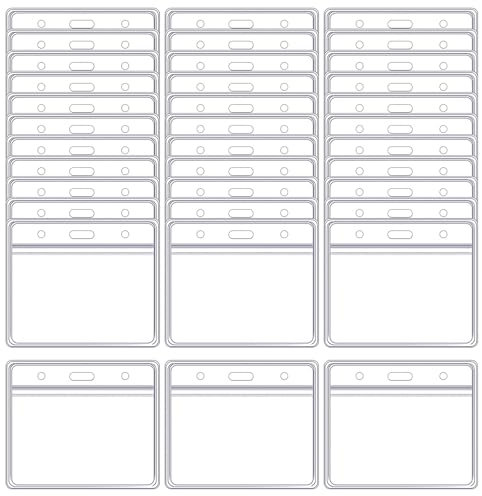 MIPIACE 50 Stück Kartenhüllen Transparent Ausweishalter Wasserdicht Namensschilder für Badge Holder Ausweis Schule Büro Business Ausstellung