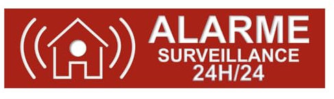 Plaque d'alarme de surveillance 24h/24, 100 x 25 mm, acrylique, résistante aux intempéries, à placer sur boite aux lettres ou porte habitat