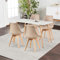 H.J WeDoo Esszimmergruppe Esstisch mit 4 Stühlen Essgrupp, Rechteckig Küchentisch und 4er Set Esszimmerstühle Sitzgruppe für Wohnzimmer Küche Büro(120x80cm Tisch+4 Khaki Stühle)