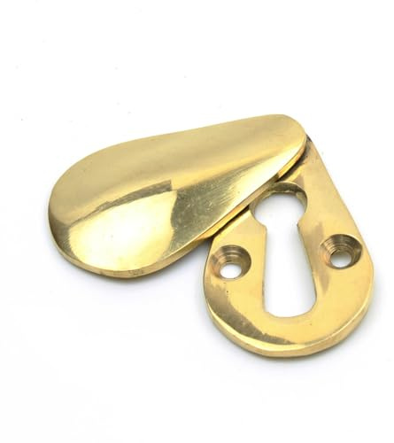 Oakcrafts - Peardrop Design Escutcheon with Cover in Polished Brass