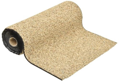 Gecheer Steinfolie, Teichfolie Kiesfolie Natürliches Design Natur-Sand 300x60cm, PP-Vlies wasserfester Kleber, für Teichrand Bachlauf Ufer
