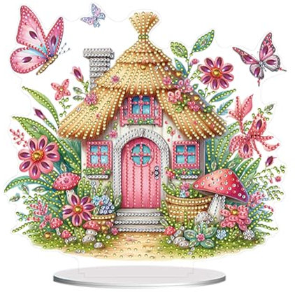 Starnearby DIY Diamond Painting Gartenhaus Deko, 5D Diamant Painting Tisch Deko, Diamant Malerei Kunst Set, Ornamente Geschenke für Anfänger Hausgeschenk Deko für Familie