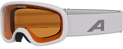 ALPINA PINEY 2.0 - Beschlagfreie, Extrem Robuste & Bruchsichere Skibrille Mit 100% UV-Schutz Für Kinder, white matt