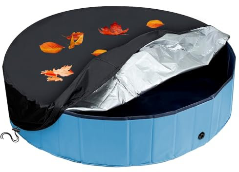 Junhui Couverture de Piscine Ronde,Couverture de Piscine pour Chien, Couverture de Piscine avec Cordon, Couvertures De Piscine Pliables, Imperméable à l'eau et à la Poussière, 80 * 20cm