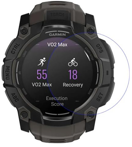 Disscool Tempered Glass Screen Film Protector Compatible with Garmin Instinct 3 50mm, 0.33mm Protector Full Coverage HD Clear Anti Scratch Smart Watch Accessory