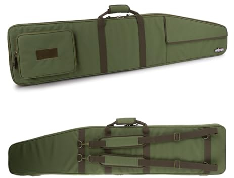Winter Guncases 1982 Waffentasche 110-130 cm - gepolsterte Gewehrtasche mit verstellbarem Befestigungssystem, abschließbare Langwaffentasche, wasserabweisend, mit Rucksackgurten, Dokumentenfach