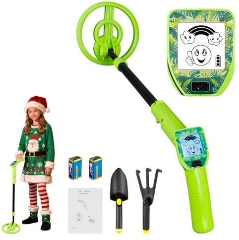 Detector de metales para niños, 60-86 cm, ajustable, detector de metales para niños, portátil, ligero, con divertida pantalla LCD para exploración al aire libre