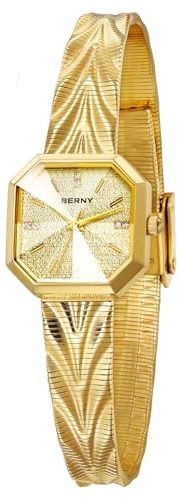 BERNY Gold Uhr für Frauen Quarzuhr Unregelmäßiges quadratisches Zifferblatt Mode Zeitmesser wasserdichte Armband Armbanduhren