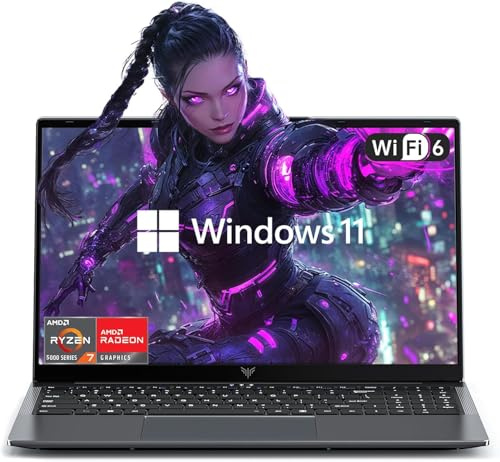 MALLRACE 2025 Laptop: AMD Ryzen 7 5700U, 8-Core 4.3GHz, AMD Radeon, 16GB RAM, 512GB SSD, WiFi 6, Windows 11, 15.6-inch IPS, 4800mAh