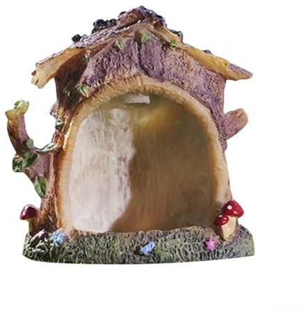 Zoegneer Mini casetta sull'albero che si illumina al buio, pezzo decorativo per scrivania e mensole