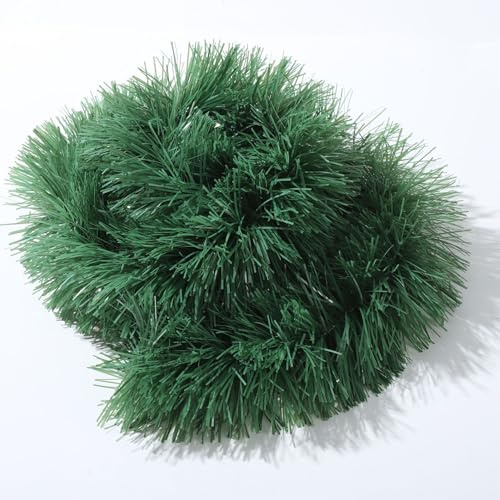 Decoration Noel Guirlande 3m 5m 10m, Guirlande Ruban Noel Sapin Artificiel Verte, Exterieur Interieur Porte Deco (Vert, 5m)