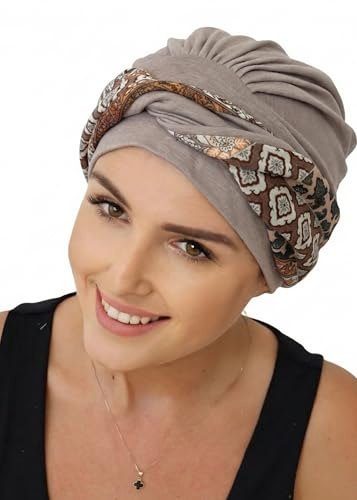 Deresina Aura Bambus-Turban – Chemo Kopfbedeckung für Frauen bei Haarausfall & Alopezie, Verstellbares Stirnband-Design, Atmungsaktiv, Einheitsgröße