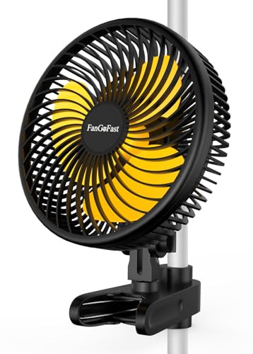 FanGoFast Grow - Ventilador con clip, oscilante manual, motor EC de 10 velocidades, ventilador oscilante y pinzable, mini ventilador para tienda de cultivo