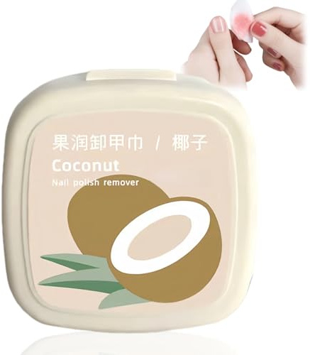 40PCS Nail Polish Remover Pads,Nail Glue Remover Wipes in Box,Quickly & Easily Gel Polish Remover with Natural Ingredients,Instant Nail Varnish Remover Pads,Nail Cleanser,Nail Accessories,Coconut