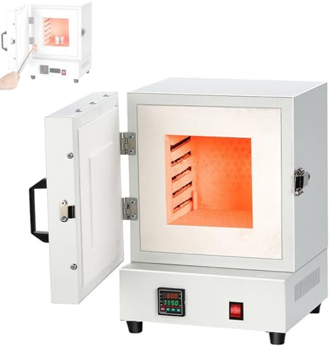 AXGCAA 2000-W-Elektro-Brennofen, kompakter Tischschmelzofen mit Einstellbarer Temperatur von 0–1150 ℃, Brennofen zum Ausbrennen von Schmuckgussformen, 4-seitige Beheizung, für Schmuckherstellung