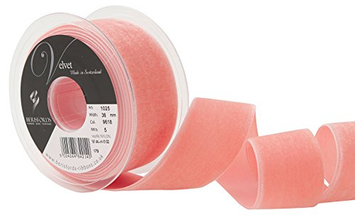 Berisfords Velvet Ribbon, Coral, 102 x 45 x 102 cm