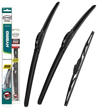 Heyner Fits: Kia Sportage 2010-2015 Full Set Hybrid Wiper Blades Front Rear HH2418H12HRC