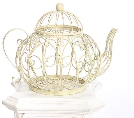 Deko Küche, Obst Etagere, Obstkorb Etagere - Patiniert, Aus Metall, Mit Deckel und Griff, Stabil, Superform, Vintage Antik, Shabby Chic, Form Teekessel - Inspirierende Schönheit von antyki24