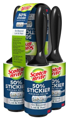Scotch Brite 3M Lint Roller 50 % Sticker 5 Pk/95 Sheets (Net Sheet 475 ), 475Count