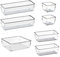 Acrimet Drawer Organizer Modular, Box Tray Storage Bins for Office, Home, Makeup, Kitchen, Junk Drawer (7 Units - 4 Sizes) (Clear Crystal Plastic)