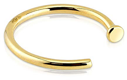 Autiga® Nasen-Piercing 14 Karat 585 Echtgold Stecker Nasenring Stift Hufeisen Nagel Gold 10 mm