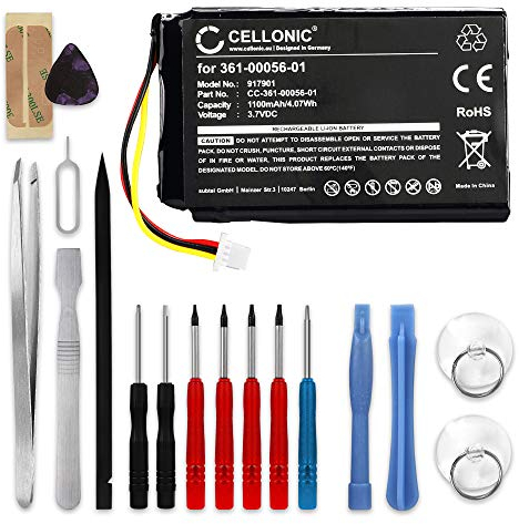 CELLONIC, Akku Navi kompatibel mit Garmin nüvi 65LMT, Nüvi 42, Nüvi 2689 (1100mAh, 3.7V) + Werkzeug-Set Ersatzakku 361-00056-01