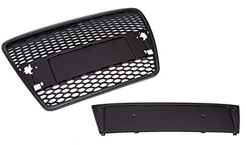 Kompatibel mit A6 4F C6 Kühlergrill Frontgrill Waben Grill PDC Matt Schwarz