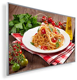 Könighaus 300W Infrarotheizung mit Bild in HD Qualität - inkl. Thermostat - TÜV SÜD + 5 Jahre Garantie - Doppelter Überhitzungsschutz - Infrarot Wandheizung - Motiv: 175. Spaghetti