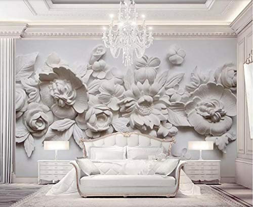 Pared Papel 3D Papel Pintado Murales De Pared Pintura Al Óleo Estilo Tridimensional Tallado En Escayola. Decoración Pared De Fondo Dormitorio Sala Tv Decorativo De Pared
