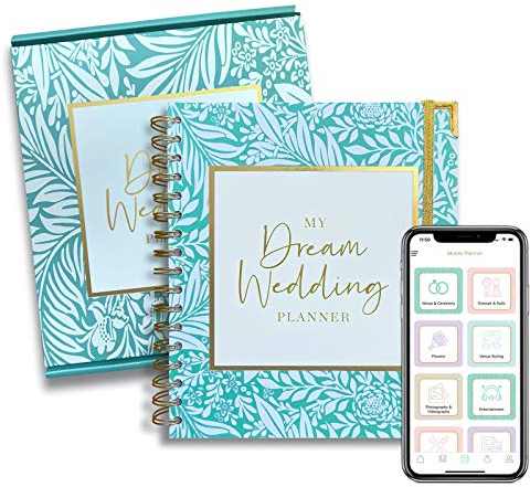 Hochzeitsplaner Buch-Organizer – UK Brautplanungs-Tagebuch & Organisationstagebuch, Verlobungsgeschenke in passender Geschenk-Box, Countdown-Kalender, Smartphone-App, Aufbewahrung, Tischplaner und