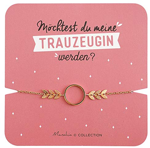 Manahia Armband Trauzeugin - Willst du meine Trauzeugin werden? - Edelstahl - 15 bis 20 cm - Trauzeugin Anfrage - Hochzeitsankündigung - zukünftige Trauzeugin Geschenk