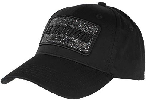 El - Cappellino da baseball con strass, colore: Nero e Argento Nero taglia unica