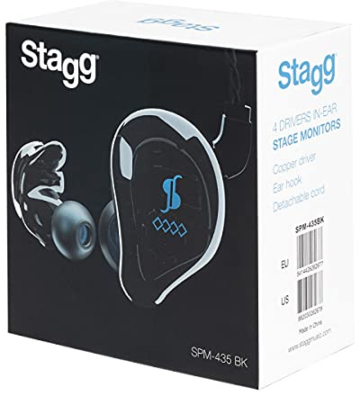 Stagg Model SPM-435BK Dual Driver in Ear Stage Monitor in Black - 1 Pair