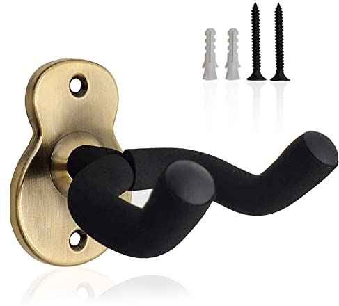 ZHOUSTOU Support Guitare Métal Support Guitare Mural Pendaison Porte Guitare Suspendu Peu Encombrant pour Guitare Acoustique Guitare Classique Guitare éLectrique Basse Ukulélé (Bronze)