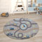 Paco Home Kinderteppich Teppich Kinderzimmer Spielmatte Straßenteppich Spielteppich, Grösse:80 cm Rund, Farbe:Grau 2