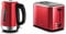 Morphy Richards Equip Red Jug Kettle - 1.7L - Rapid Boil - Limescale Filter - 102785 & Equip Red 2 Slice Toaster - Defrost And Reheat Settings - 2 Slot - Stainless Steel - 222066
