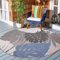 SANAT Outdoor Teppich Wetterfest - Outdoorteppiche für den Innen und Außenbereich, Balkon Teppich Wasserabweisend, Strapazierfähige Teppiche für Terrasse Garten und Wohnzimmer, Blau-Beige 200 cm Rund