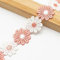 XCSJ 5 Yard 25mm Blumen Spitzenband Spitzenborte Stickerei Dekoband Zierband Borten Bänder Blumenband Gänseblümchen Dekoband Spitzen Spitzenborte Für Hochzeit Deko Handwerk Nähen Deko (Hell-Pink)