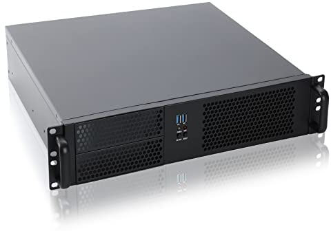RackChoice 2U Micro ATX Compact Rackmount 2 x 5.25 Chassis Support ATX PS2 PSU with Side 80mm Fan