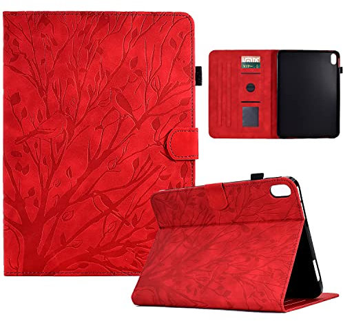 Bxithnr® Custodia iPad Mini 6 2021 (8,3 Pollice) Flip Soft TPU Ultra Sottile Smart Cover Guscio Protettivo in Pelle PU con Stand Funzione Protettiva Case per iPad Mini 6 Generazione - Rosso