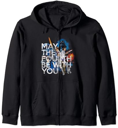Star Wars May The Fourth Be With You Vintage Movie Poster Zip Hoodie