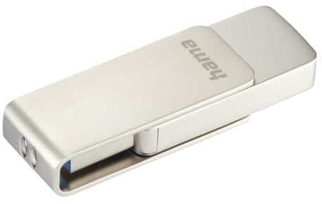 Hama Rotate Pro Clé USB 3.0 - Flash Drive 128 Go, Vitesse jusqu'à 100 Mo/s, Clef avec connecteur USB A, pour PC/Mac - Argenté